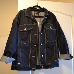 Mens/Unisex Trucker Dark Jean Jacket